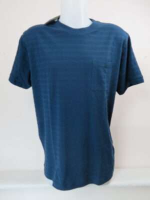 Blauw gestreept T-shirt Lerros met borstzak en casual look